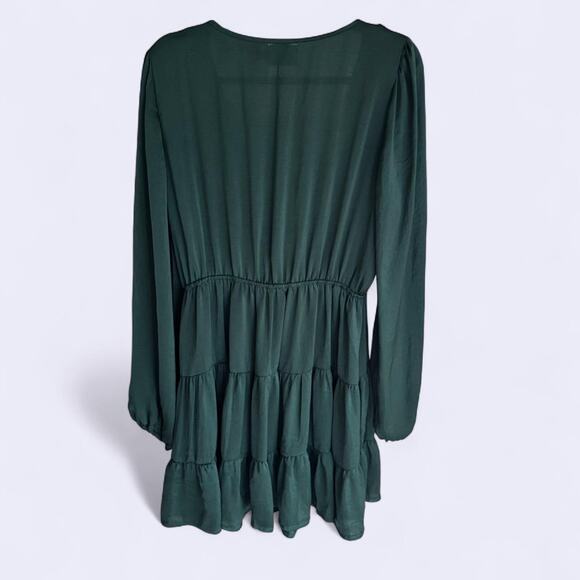 Princess Polly Emerald Green Randi Mini Wrap Dress size 12 - Picture 2 of 5